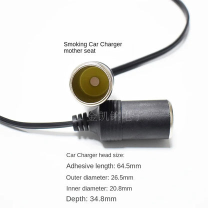 15A High-Power Car Charger Extension Cable, Thick Copper, for Cigarette Lighter, 12V 24V Universal, 1.8m