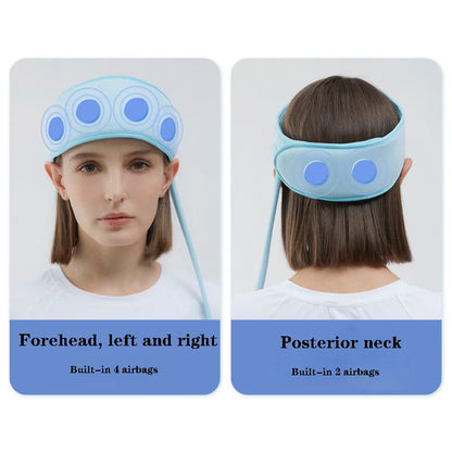 Electric Air Pressure Head Massager Heating Headband Hot Compress Head Air Bag Massage Scalp Deep Massage Headache Muscle Relax