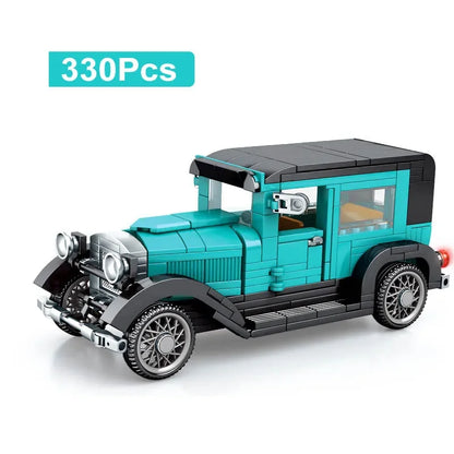 Technical Retro Antique Vintage Car Speed Champions Model Building Blocks City Classic Toys Gift Roadster Vehicle Supercar Brick