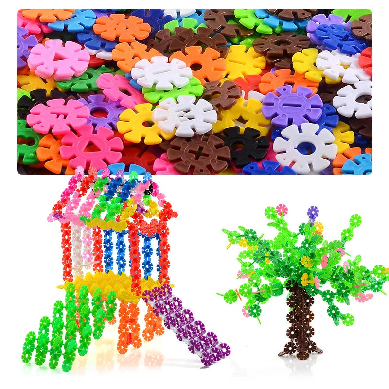 3CM 3D Puzzle Plastic Snowflake Building Toys Kids Flakes Construction Piecing Together Interlocking Jigsaw Set Kids Brain Toy