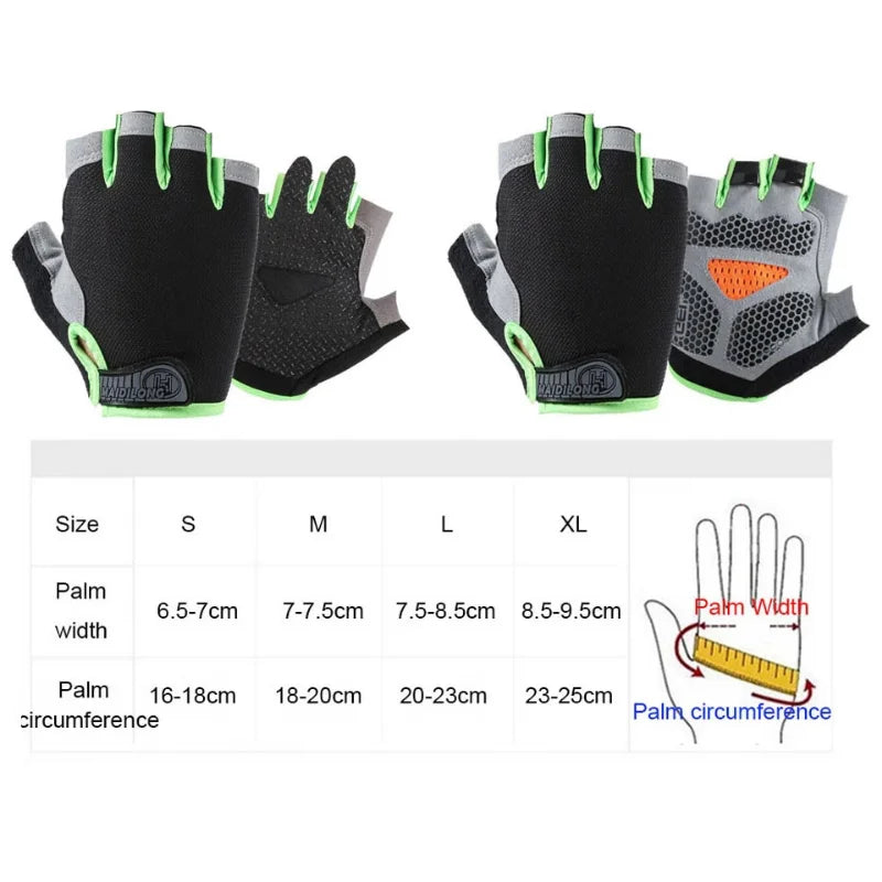 Hot Cycling Anti-slip Anti-sweat Male Female Half Finger Gloves Breathable Shockproof Sports Gloves Cycling Cycling Gloves