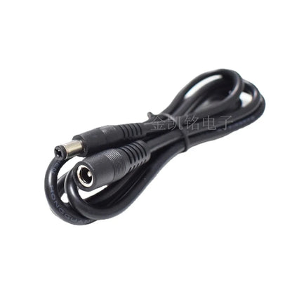 1m Black 10A Pure Copper 0.75mm² Thickened 12V Power Extension Cable with DC5.5*2.1 Male To Female Connectors for Monitoring