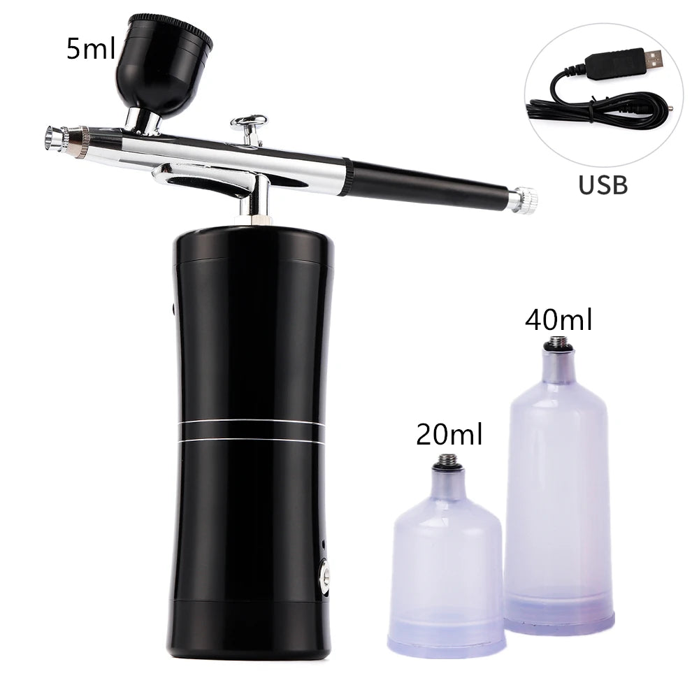 NEW Air Compressor Kit Top 0.4mm Pink Mini Air Brush Paint Airbrush Airbrush Nail Art Tattoo Craft Cake Nano Mist Mist sprayer