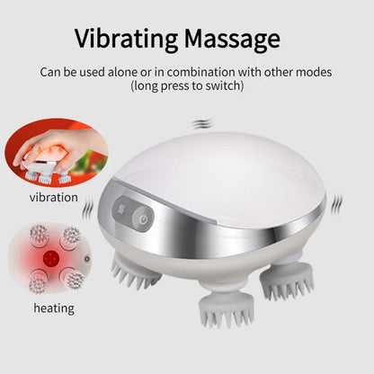 Electric Head Massager Health Care Relax Anti-stress Body Shoulder Deep Tissue Wireless Scalp Massage Kneading Vibration Device