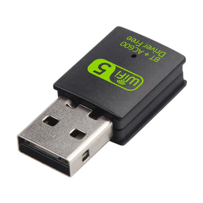 600M Dual-Band Plug-and-Play USB Network Card Bluetooth WiFi Combo Wireless Card for Desktop Computer