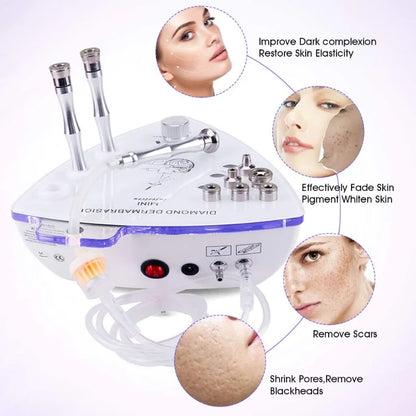 Professional 3 in 1 Diamond Microdermabrasion Dermabrasion Machine With Spray Gun Water Spray Vacuum Suction Exfoliation Massage