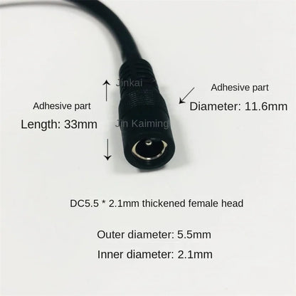 12V/24V DC5.5*2.5 Female To Car Charger Adapter Cable, All Copper, 18AWG, High Power Cigarette Lighter Wire