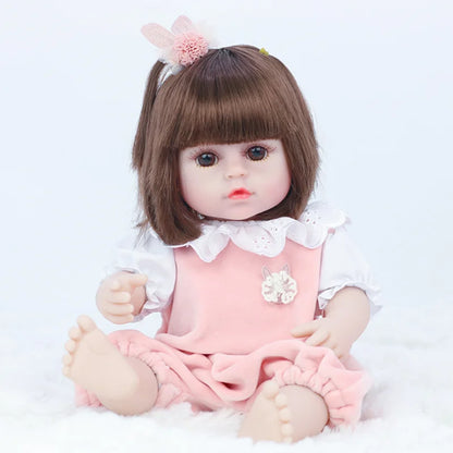 38CM Reborn Doll Imitation Baby Soft Adhesive Doll Children's Toy Doll Toy Toddler Girl Birthday Gift Dolls Accessories