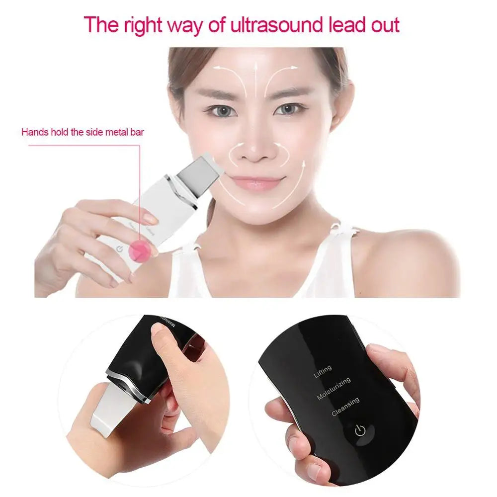 Blackhead Remover Lift Beauty Instrument Pore Cleaner New Portable Ultrasonic Washing Machine Face Wash Peeling Shovel