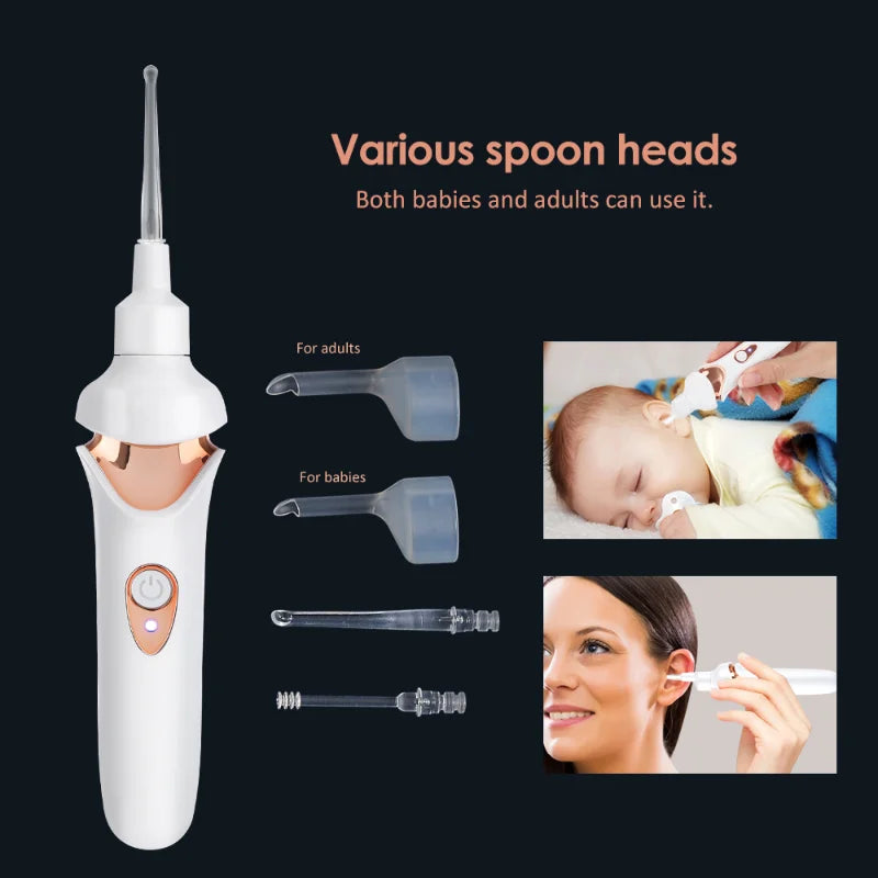 Electric Ear Cleaning Device LED Light Ear Pick Safe Vibration Painless Ear Cleaner To Remove Spiral Digging Wax Personal Care