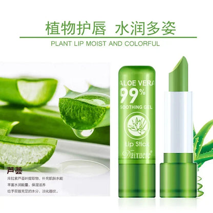 3.5g Moisture Lip Balm Long-Lasting Natural Aloe Vera Lipstick Color Mood Changing Long Lasting Moisturizing Lipstick Anti Aging