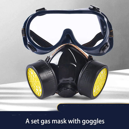 BXA Dustproof Gas Mask Half Face Mask Safety Organic Chemical Anti Dust Filters with PC Goggles PM2.5 Breathing Respirator Mask