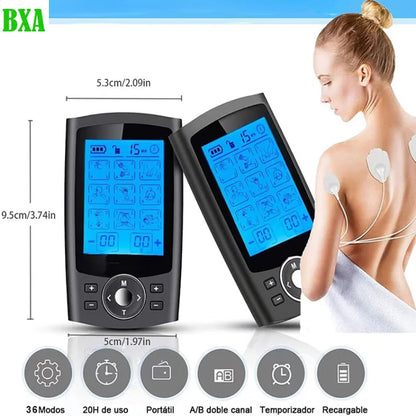 New 36 Modes Tens Muscle Stimulator Electric EMS Acupuncture Body Massage Digital Therapy Slimming Machine Electrostimulator