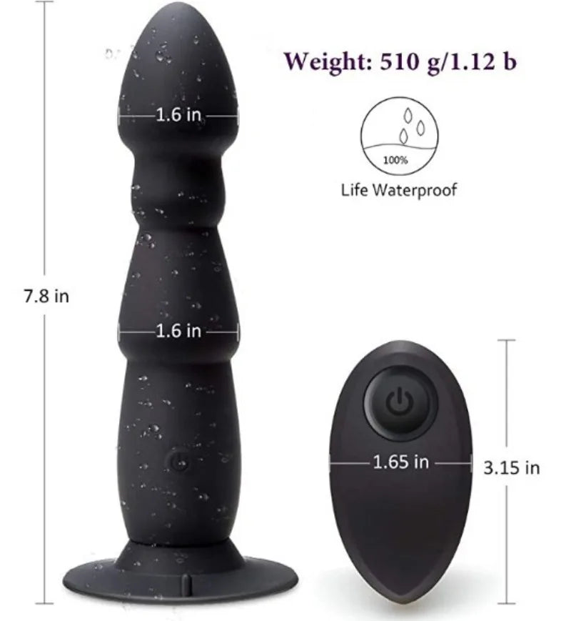 Wireless Remote 10m Distance 10 Frequency Anal Plug Dildo Vibrator Butt Plug Penis Vagina Vibrator Adult Sex Toy w/ Suction Cup