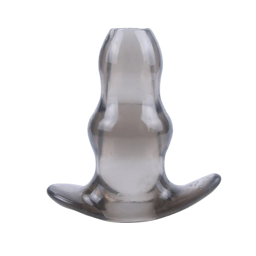 1pcs Soft Silicone Hollow Plug Butt Plug TPE Transparent Black Tunnel Anal Plug Speculum Expander Dilator SM Sex Toy for Couples