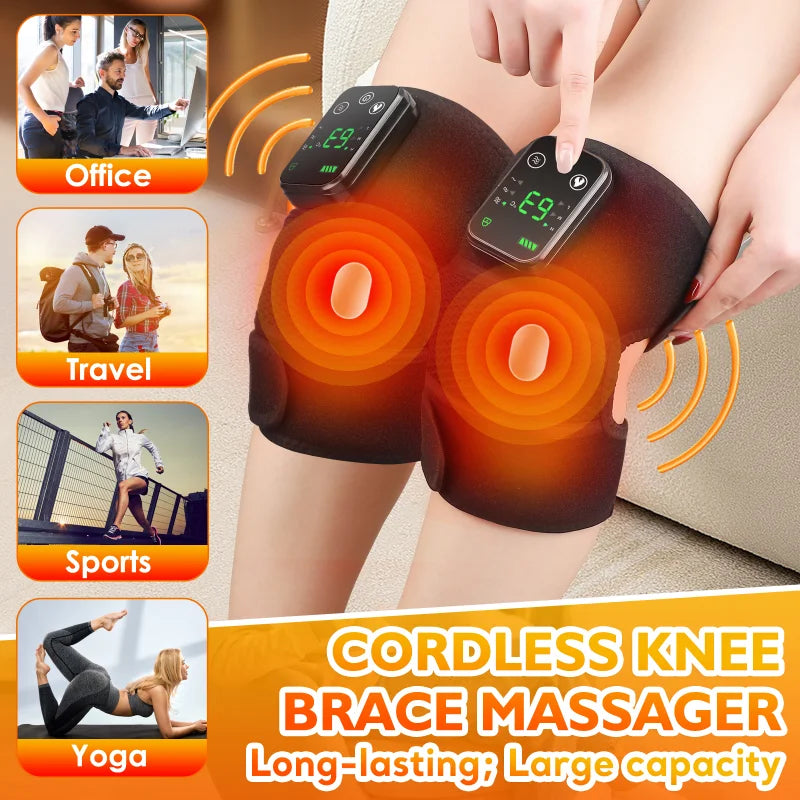 NEW Knee Massager Heating Vibration Thermal Therapy For Knee Shoulder Arthritis Massage Joint Muscle Relax Warm Wrap Knee Brace