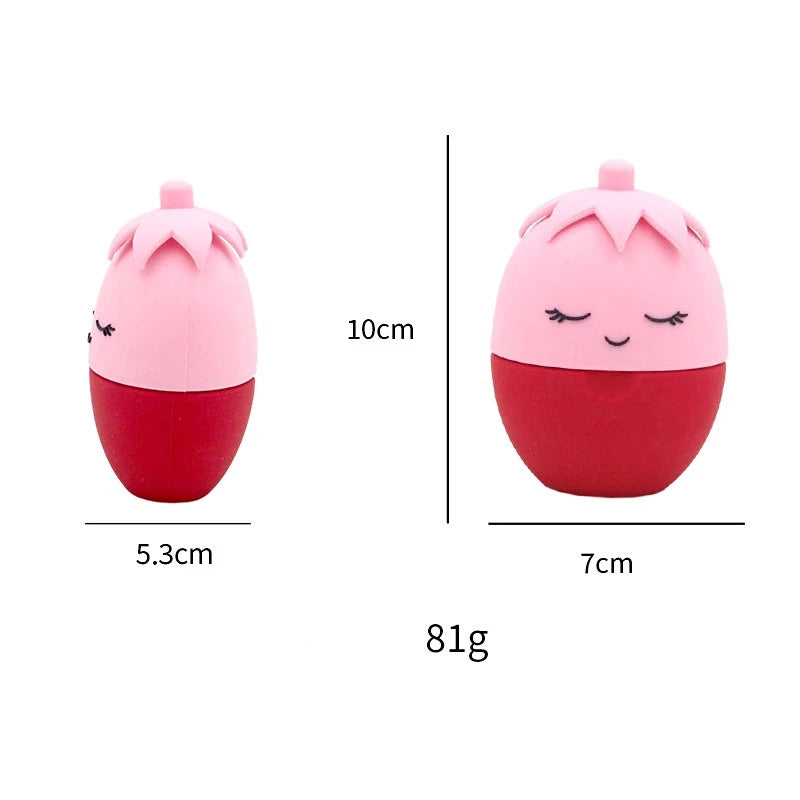 1PC Rose Pink Ideal Face Treatment Eye Massager Silicone Facial Ice Massage Roller Strawberry and Piggy