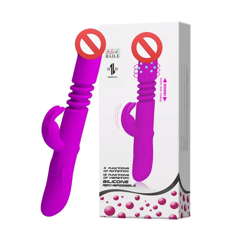 Up&Down Silicone Dildo Vibrator G-spot 12 Vibration+4 Rotation Rechargeable Clitoris Massager Masturbator Sex Toys For Women