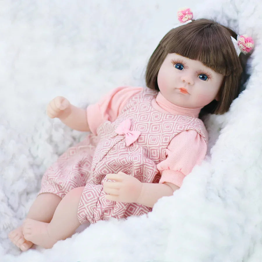 42CM Baby Reborn Doll Toys Sleeping Accompany Doll Lifelike Soft Toddler Reborn Dolls for Girls Birthday Present Gifts Kids Toys