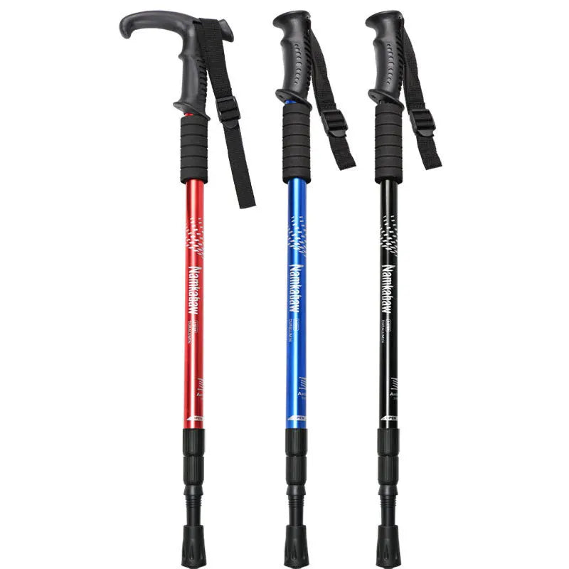 1pc Crutch Anti Shock Trekking Pole Ultralight Walking Sticks Adjustable Hiking Canes Telescopic Crutch for Nordic Walking Stick