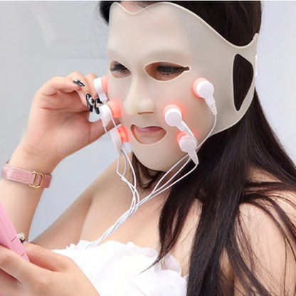 Gel Mask Face Mask Massager LED Light Therapy Vibrating Wrinkle Remover Skin Care Lift Devices Facial Beauty Tool Instrument