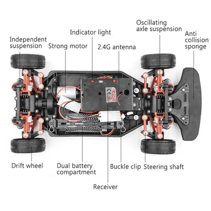 4WD 1:10 Shock Proof High-speed Vehicle 40km Drift Competition Racing Cross-country Boy Children's Remote Control Car Toy