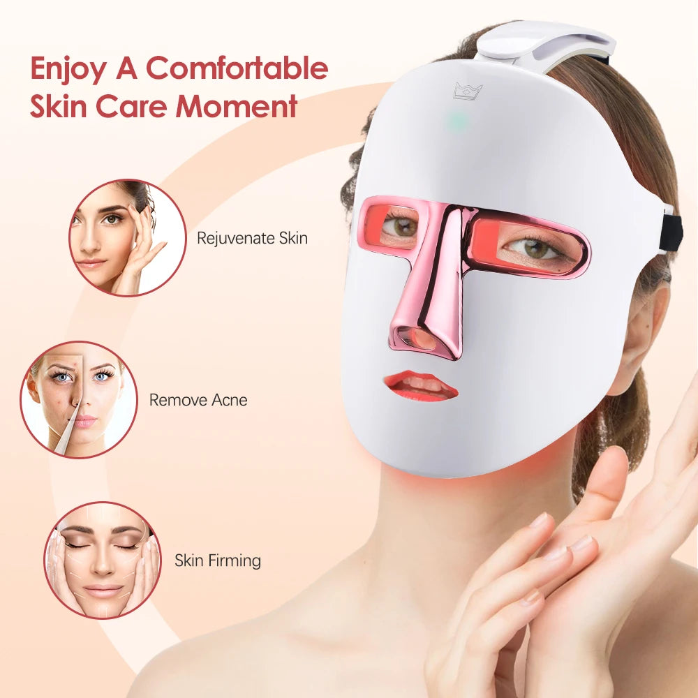 NEW Beauty Mask USB Charging 7 Color LED Photon Therapy Skin Rejuvenation Anti-acne Anti-wrinkle Brightening Care Facial Mask