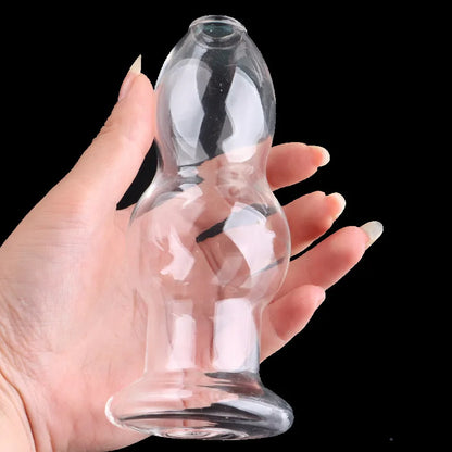 1pcs Big Glass Hollow Anal Plug See Through Butt Plugs Transparent Dildos Anal Plugs for Women Men Adult Sex Toys Products