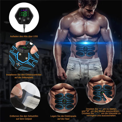 Electric Body Massager EMS Abdominal Muscle Stimulatior Wireless Slimming Weight Loss Sticker Fat Burning Unisex Fitness Patch