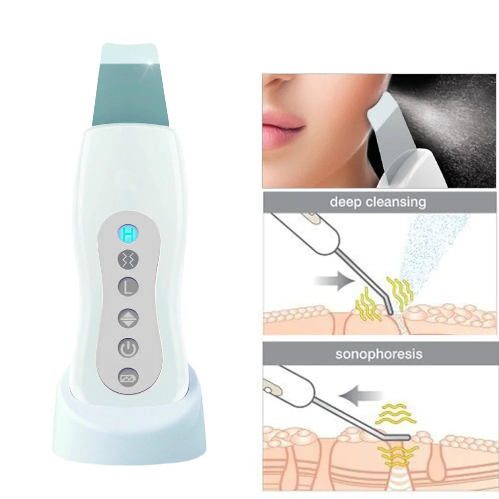 Ultrasound Peeling Clean Tone Lift New Beauty Star Powerful Ultrasonic Face Cleaner Skin Scrubber Ultrasound Vibration Massager