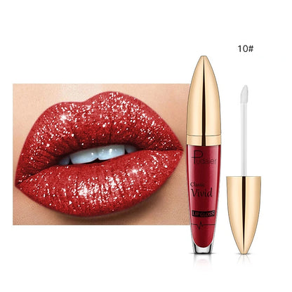 18 Colors Diamond Glitter Lip Gloss Velvet Matte Lip Tint Pigment Waterproof Long Lasting Red Blue Black Makeup Liquid Lipsticks