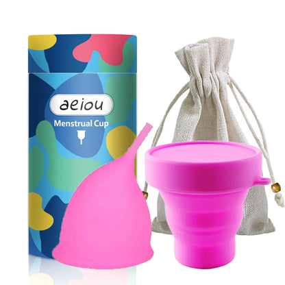 Menstrual Cups Eco-friendly Reusable Medical Soft Silicone Menstrual Cup Set Sterilizer Feminine Hygiene Product Period Cup