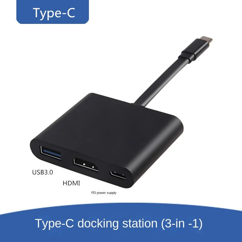 Type-C To HDMI (4K) + USB 3.0 + PD 3-in-1 Expansion Dock - Cross-Border for Gaming, Mobile, and Laptops