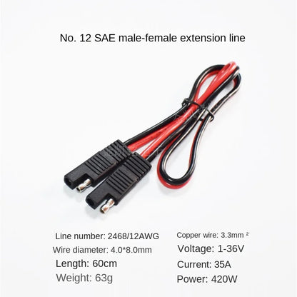 12AWG Pure Copper 3.3mm² Battery To Solar Panel SAE Extension Cable, 60cm