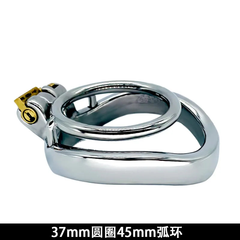 Stainless Steel Penis Double Rings Cock Lock Male Chastity Cages Bondage Device Restraint Sex Toys for Men Adult Training