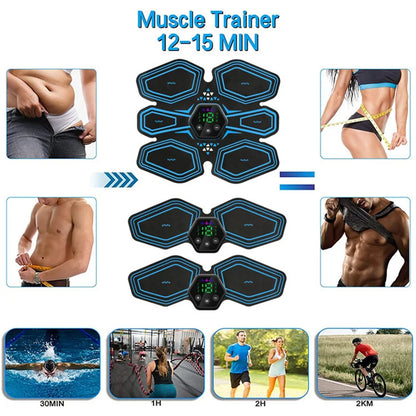 Electric Body Massager EMS Abdominal Muscle Stimulatior Wireless Slimming Weight Loss Sticker Fat Burning Unisex Fitness Patch