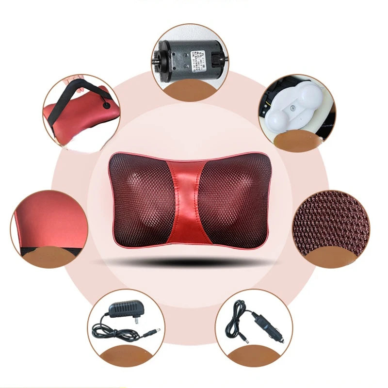 Electric Heading Massager Pillow 3 speed Head Relax Electric Shoulder Back Shiatsu Neck Massager Multifunctional for Car Home