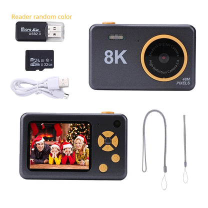 2.4 Inch HD Screen Mini Camera Toy for Kids Front and Rear Dual Camera 32GB USB Charging Cartoon Camera Toys for Children