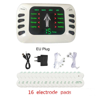 BXA 309B Dual Output Tens Acupuncture Electric Therapy EMS Muscle Stimulator 8 Modes Meridian Physiotherapy Apparatus Massager