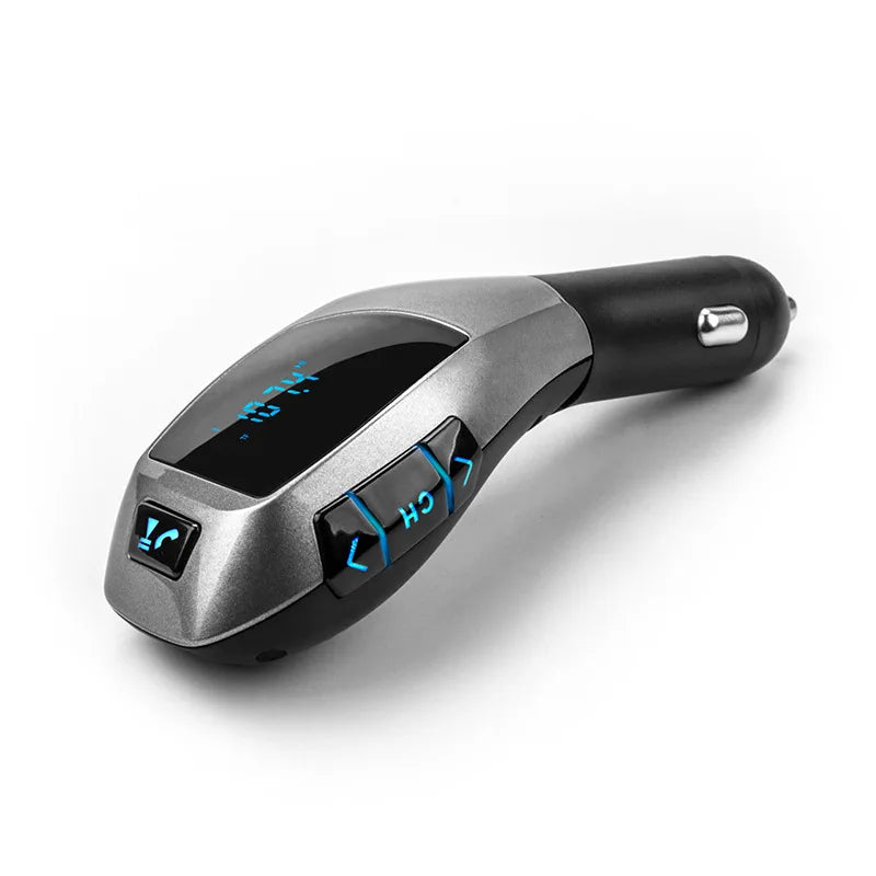 X5 Car Bluetooth Wireless Fm Transmitter compatible Hands-free Mp3 Player Usb Charging Port Supports U Disk Tf Card