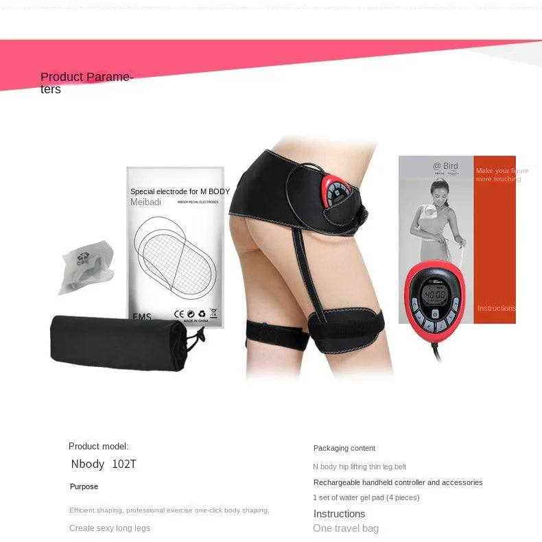 Hip Trainer Waist Massager Female EMS Buttocks Toner Bottom Lifting Slimming Belt Leg Fat Burner Rechargeable Muscle Stimulator