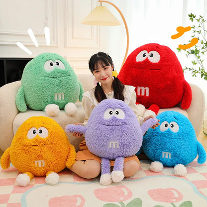 Soft M Bean Chocolate Candy Plush Toy Funny M&ms Anime Figure Doll Children's Bed Soft Sleeping Pillow Girl Cushion Gift Decor