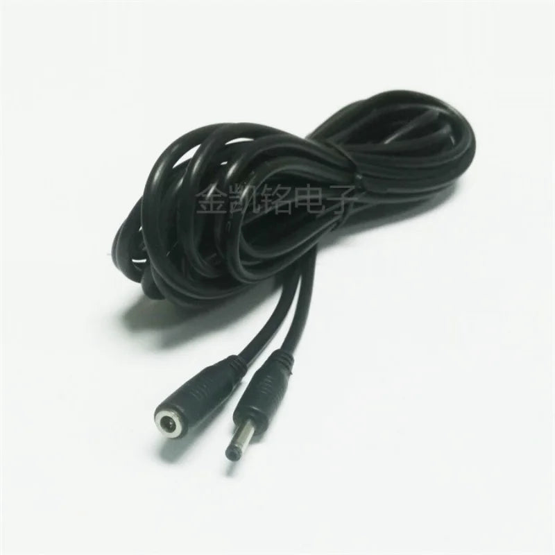 5V 3A Thick Copper Power Extension Cable - DC 3.5*1.35mm - for Wireless Cameras - Black - 5m