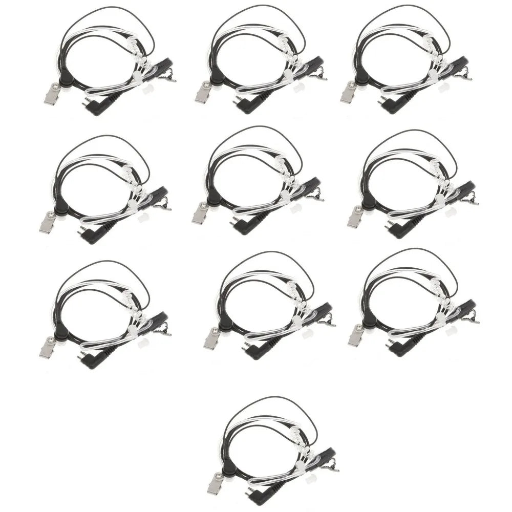 10pcs 2-Pin Air Tube Earpiece PTT Mic Headset Microphone for Motorola GP68 GP88 GP88S EP450 GP300 CP040 CP140 CP180 CP200 Radio