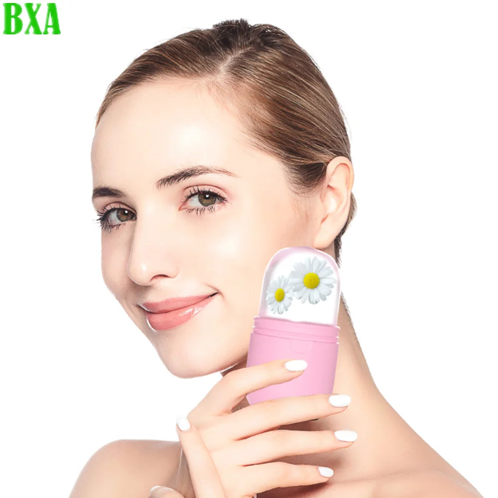 1PC Rose Pink Ideal Face Treatment Eye Massager Silicone Facial Ice Massage Roller Strawberry and Piggy