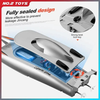 2.4Ghz Radio Rc Boat 30 Km/h High Speed Speedboat Large Capacity Battery Dual Motor Kid Toy Gift Waterproof Remote Control Boat