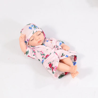 19cm Silicone Reborn Dolls Lifelike Reborn Baby Toys Waterproof Doll Cute Mini Sleep Soother Doll for Girls Birthday Gift