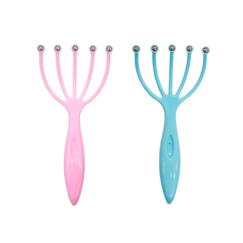 1pcs Handheld Head Scalp Massager Neck Ball Comb Roller Five Finger Claws Steel  Relax SPA Hair Care for Hair Growth Head Relief