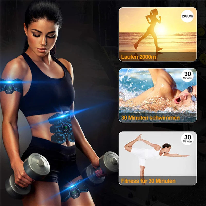 Electric Body Massager EMS Abdominal Muscle Stimulatior Wireless Slimming Weight Loss Sticker Fat Burning Unisex Fitness Patch