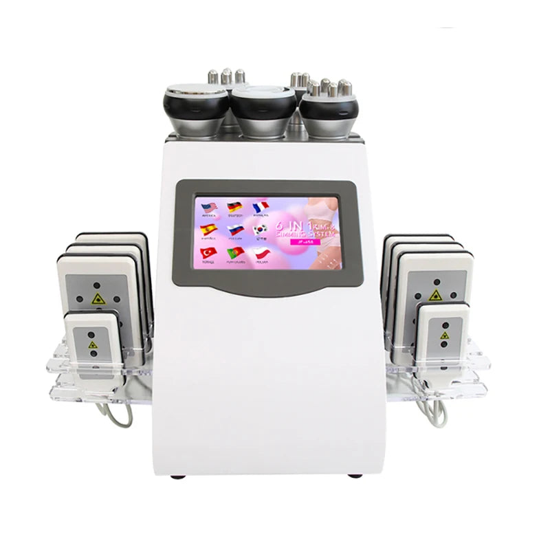 6 In 1 40K Ultrasonic Cavitation Machine Vacuum Body Massager Slimming Anti-cellulite Radio Frequency Lifting Beauty Device